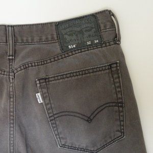Men's Levi's 514 Grey Straight Leg Jeans 32X34